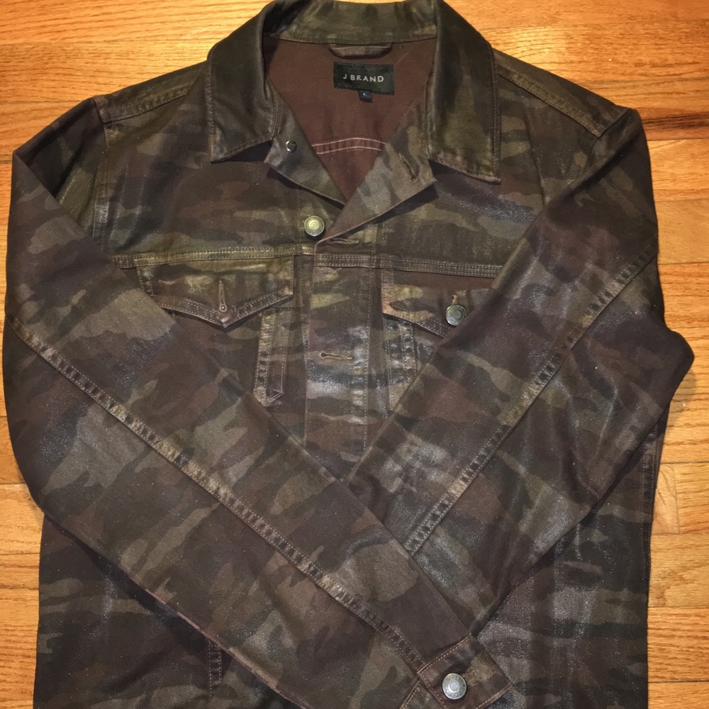 J Brand Army Fatigue Denim Suit Jacket